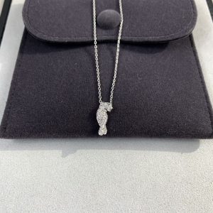 Cartier Mini Panther Necklace, Exquisite White Gold Full Diamond Set - Image 8