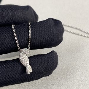 Cartier Mini Panther Necklace, Exquisite White Gold Full Diamond Set - Image 9