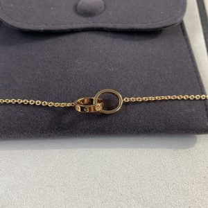 Cartier Rose Gold Love Double Ring 17cm Chain 'C of Love' - Image 7