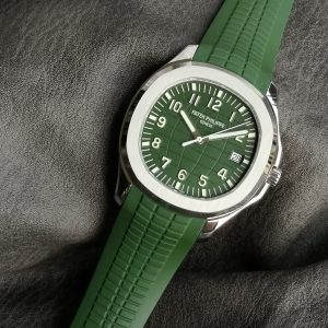 Patek Philippe Aquanaut 5168G-010 Stainless Steel Green Dial Rubber Strap Watch - Image 4