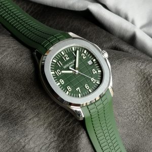 Patek Philippe Aquanaut 5168G-010 Stainless Steel Green Dial Rubber Strap Watch - Image 5