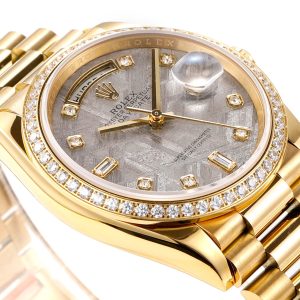 36mm ROLEX 128238 Sapphire Dial Replica with Genuine Stones - Image 5