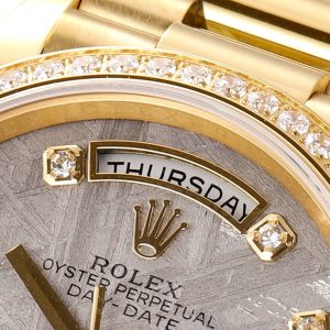 36mm ROLEX 128238 Sapphire Dial Replica with Genuine Stones - Image 6