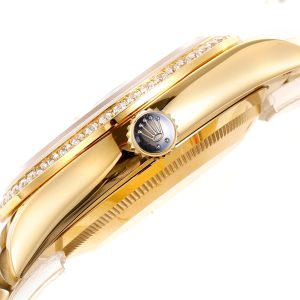 36mm ROLEX 128238 Sapphire Dial Replica with Genuine Stones - Image 7