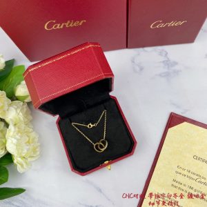 Cartier Classic Double Ring Diamond Necklace - Image 3