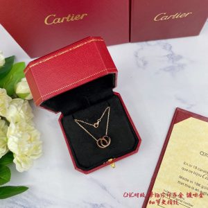 Cartier Classic Double Ring Diamond Necklace - Image 4