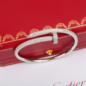 Cartier Classic Diamond Nail Bracelet Thick Solid - Image 3