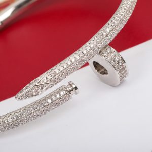 Cartier Classic Diamond Nail Bracelet Thick Solid - Image 5