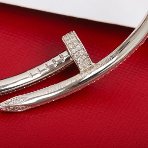 Cartier Classic Diamond Nail Bracelet Thick Solid - Image 4