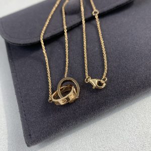 Classic Cartier Love Rose Gold Necklace, Elegantly Simple for Both Genders - Image 9