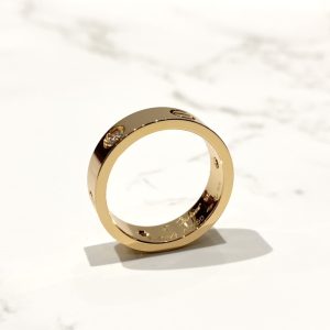 Cardinal Rose Gold 3-Diamond Ring with Custom Fit - Image 8