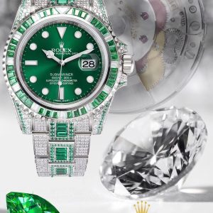 Rolex Submariner 904L Steel 40mm Green Bezel Diamond Edition - Image 1