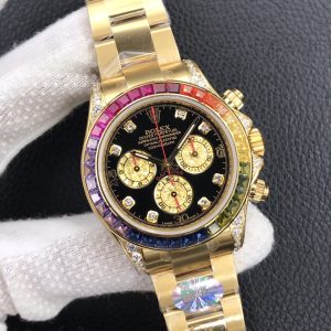 BL Factory's Rolex Rainbow Daytona, Exquisite Gold Crystal Artwork - Image 3