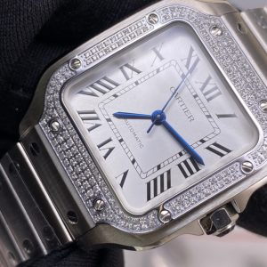 Cartier Sandroso Women's Watch with 192 VVS Diamonds, 35.1mm, 9015 Caliber, Cert. - Image 9