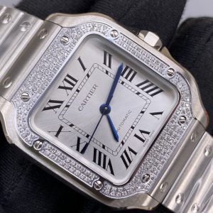 Cartier Sandroso Women's Watch with 192 VVS Diamonds, 35.1mm, 9015 Caliber, Cert. - Image 7