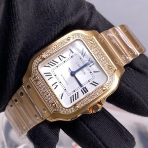 Cartier Santos Lady Diamond Dial 9015 Watch Ready Stock - Image 4