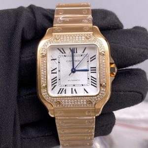 Cartier Santos Lady Diamond Dial 9015 Watch Ready Stock - Image 3