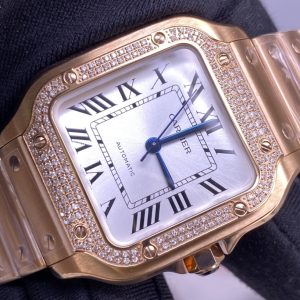 Cartier Santos Lady Diamond Dial 9015 Watch Ready Stock - Image 9