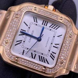 Cartier Santos Lady Diamond Dial 9015 Watch Ready Stock - Image 7