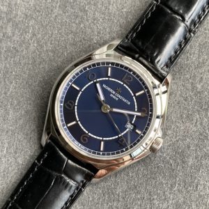 Luxury Vacheron Constantin 40mm Steel Watch with Custom Movement and Italian Leather Strap - Image 10