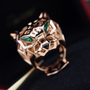 Cartier Skeleton Leopard Head Ring, Solid V Gold - Image 5