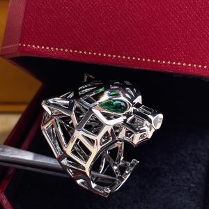 Cartier Skeleton Leopard Head Ring, Solid V Gold - Image 8