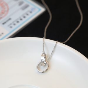 Carthague Love Pin Necklaces Timeless Double Ring Men's for Gender-neutral Style - Image 5