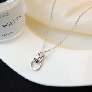 Carthague Love Pin Necklaces Timeless Double Ring Men's for Gender-neutral Style - Image 6