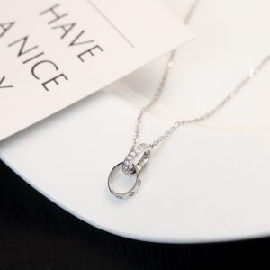 Cartier Love Double-Loop Diamond Necklace for Men, Classy Pinch - Image 7