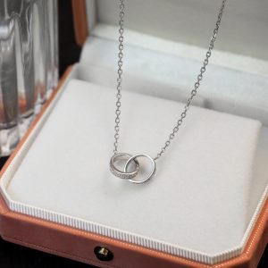 Cartier Love Double-Loop Diamond Necklace for Men, Classy Pinch - Image 1