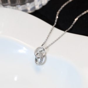 Cartier Love Double-Loop Diamond Necklace for Men, Classy Pinch - Image 4