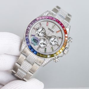 Rolex Daytona 2nd Gen Rainbow Model with Gradient Gems - Image 4