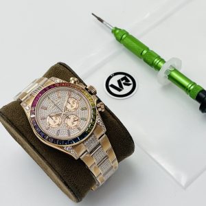 Luxury Replica Rolex Daytona with Colored Sapphire Bezel and Diamonds - Image 1