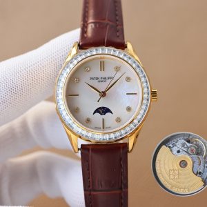 Luxury Patek Philippe Women's Watch with Moon Phase Timeless Love Gift - Image 7