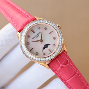 Luxury Patek Philippe Women's Watch with Moon Phase Timeless Love Gift - Image 6