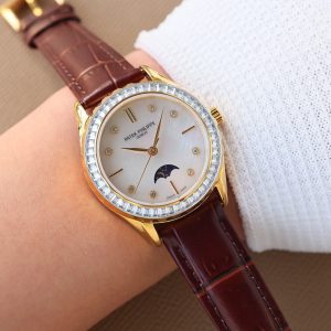 Luxury Patek Philippe Women's Watch with Moon Phase Timeless Love Gift - Image 5