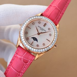 Luxury Patek Philippe Women's Watch with Moon Phase Timeless Love Gift - Image 3