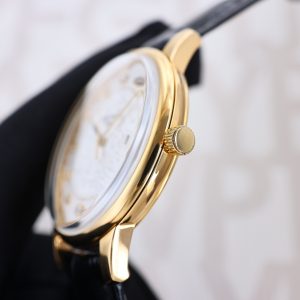 Patek Philippe Advanced Auto Watch with Exclusive Lid Glass and Italian Leather Strap - Image 9