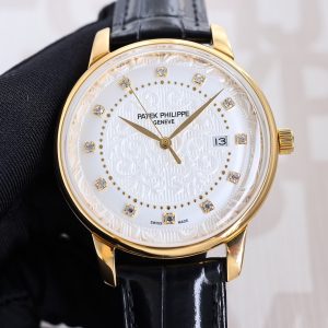 Patek Philippe Advanced Auto Watch with Exclusive Lid Glass and Italian Leather Strap - Image 1