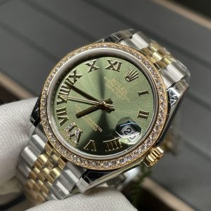 Rolex Oyster Perpetual Lady Datejust 31mm Gold Roman Dial Diamond Bezel 2236 Movement - Image 3