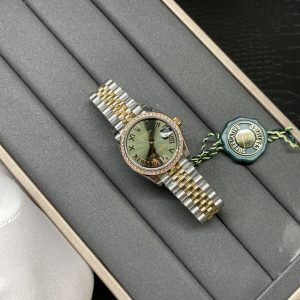 Rolex Oyster Perpetual Lady Datejust 31mm Gold Roman Dial Diamond Bezel 2236 Movement - Image 1