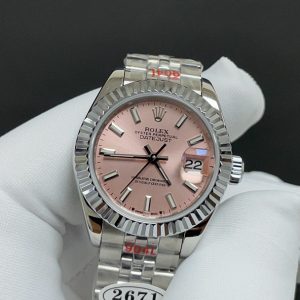 28mm Rolex Day-Date Pink, White Dial, 2671 movement, Premium Quality Real Shot - Image 4