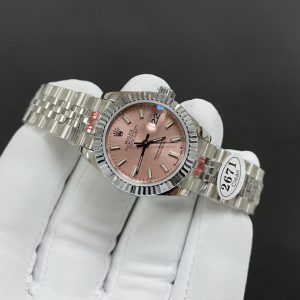 28mm Rolex Day-Date Pink, White Dial, 2671 movement, Premium Quality Real Shot - Image 3